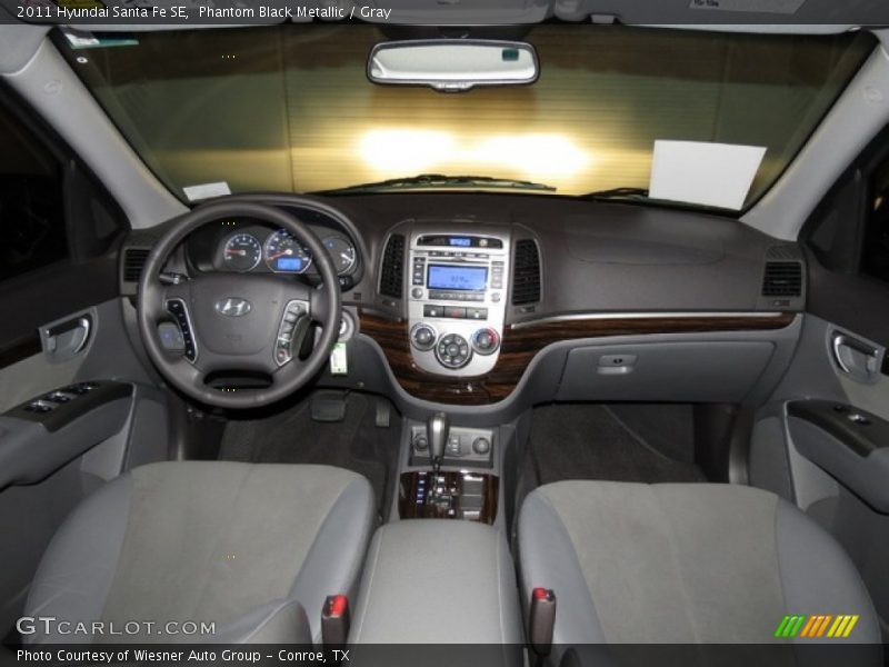 Phantom Black Metallic / Gray 2011 Hyundai Santa Fe SE