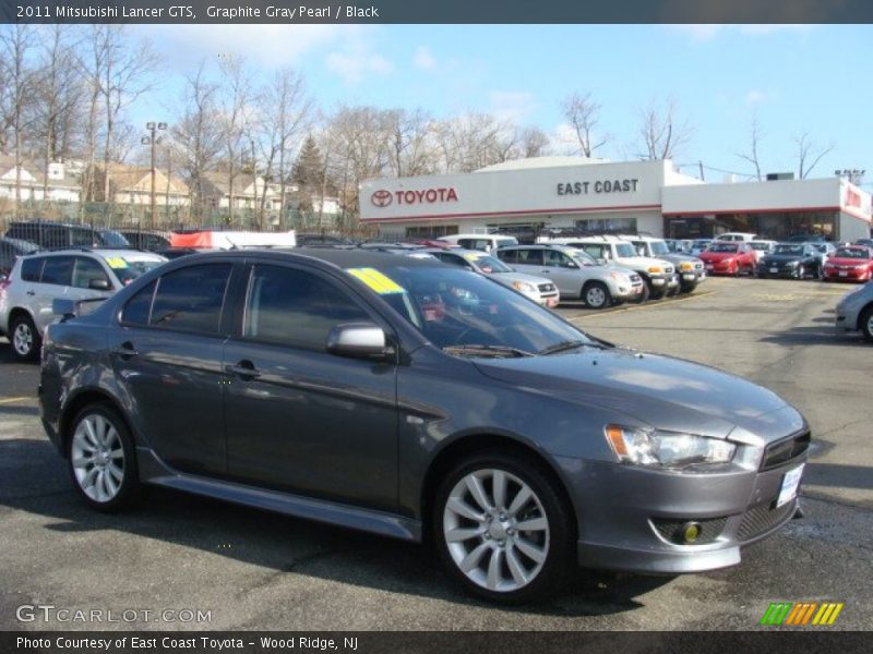 Graphite Gray Pearl / Black 2011 Mitsubishi Lancer GTS