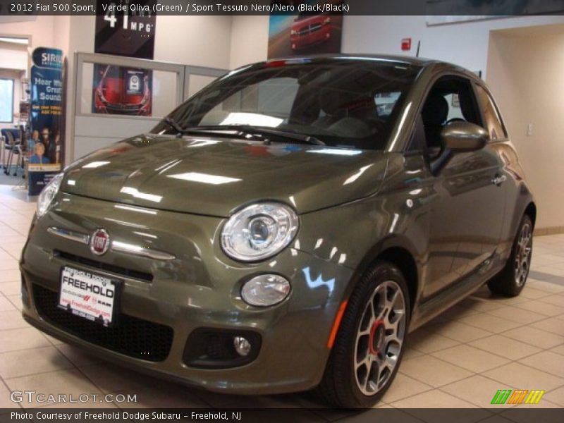 Verde Oliva (Green) / Sport Tessuto Nero/Nero (Black/Black) 2012 Fiat 500 Sport