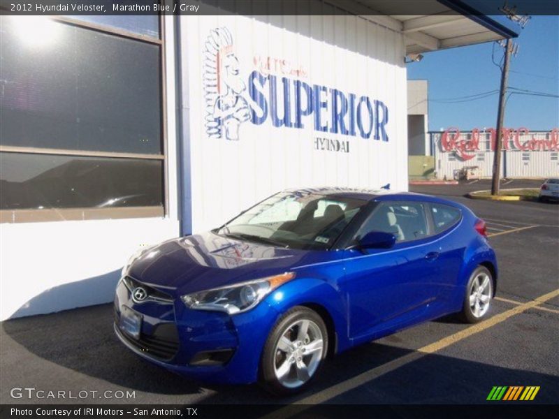Marathon Blue / Gray 2012 Hyundai Veloster