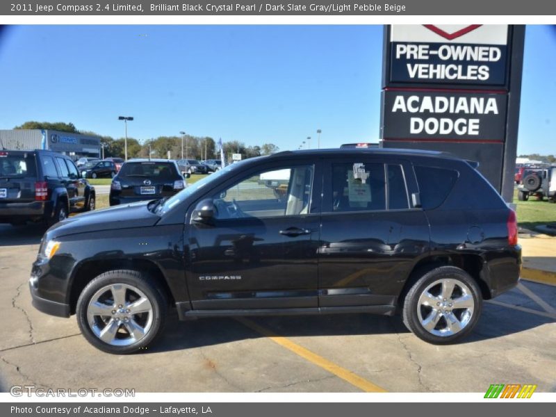 Brilliant Black Crystal Pearl / Dark Slate Gray/Light Pebble Beige 2011 Jeep Compass 2.4 Limited