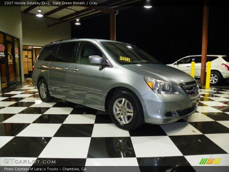 Slate Green Metallic / Gray 2007 Honda Odyssey EX-L