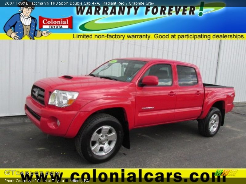 Radiant Red / Graphite Gray 2007 Toyota Tacoma V6 TRD Sport Double Cab 4x4