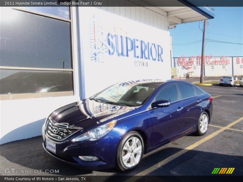 Indigo Blue Pearl / Gray 2011 Hyundai Sonata Limited