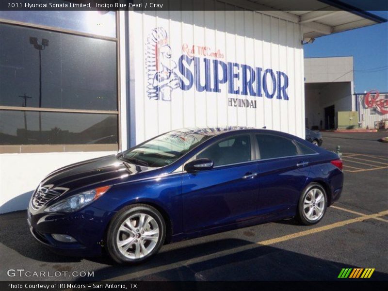 Indigo Blue Pearl / Gray 2011 Hyundai Sonata Limited