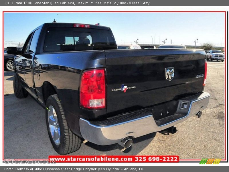 Maximum Steel Metallic / Black/Diesel Gray 2013 Ram 1500 Lone Star Quad Cab 4x4