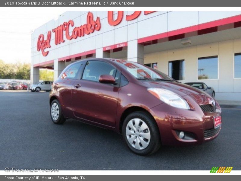 Carmine Red Metallic / Dark Charcoal 2010 Toyota Yaris 3 Door Liftback