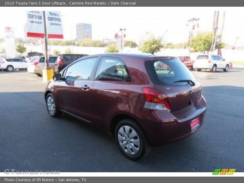 Carmine Red Metallic / Dark Charcoal 2010 Toyota Yaris 3 Door Liftback
