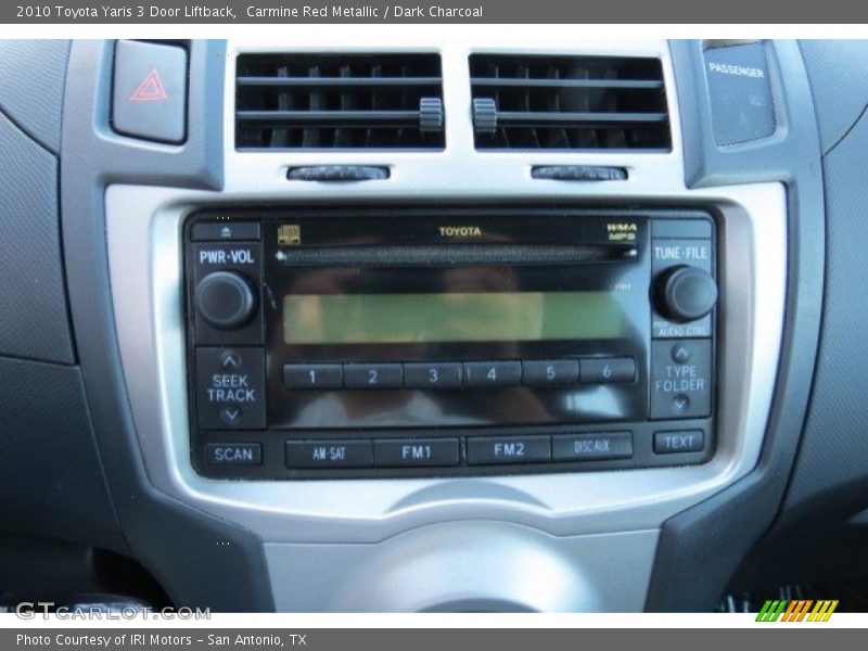 Carmine Red Metallic / Dark Charcoal 2010 Toyota Yaris 3 Door Liftback