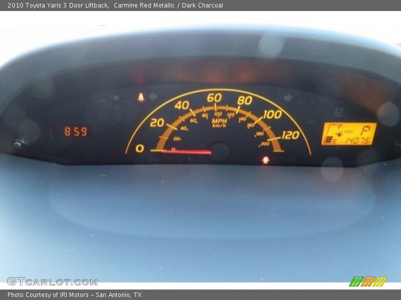 Carmine Red Metallic / Dark Charcoal 2010 Toyota Yaris 3 Door Liftback