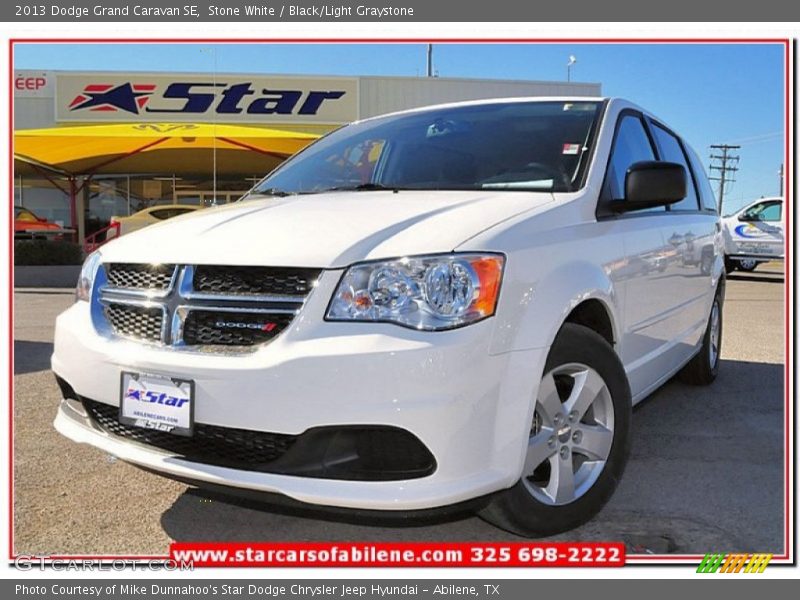 Stone White / Black/Light Graystone 2013 Dodge Grand Caravan SE