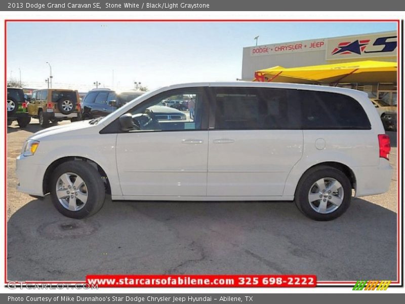 Stone White / Black/Light Graystone 2013 Dodge Grand Caravan SE