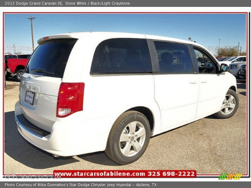 Stone White / Black/Light Graystone 2013 Dodge Grand Caravan SE