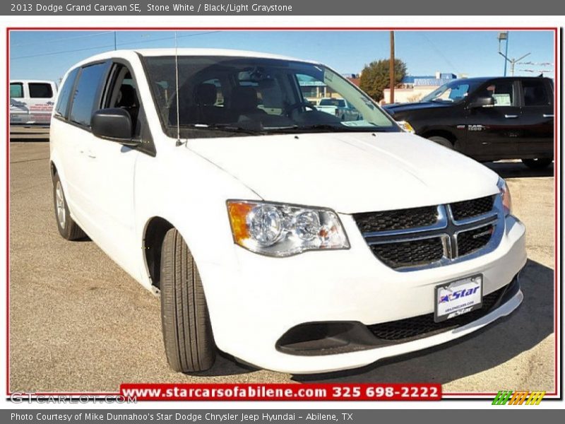 Stone White / Black/Light Graystone 2013 Dodge Grand Caravan SE