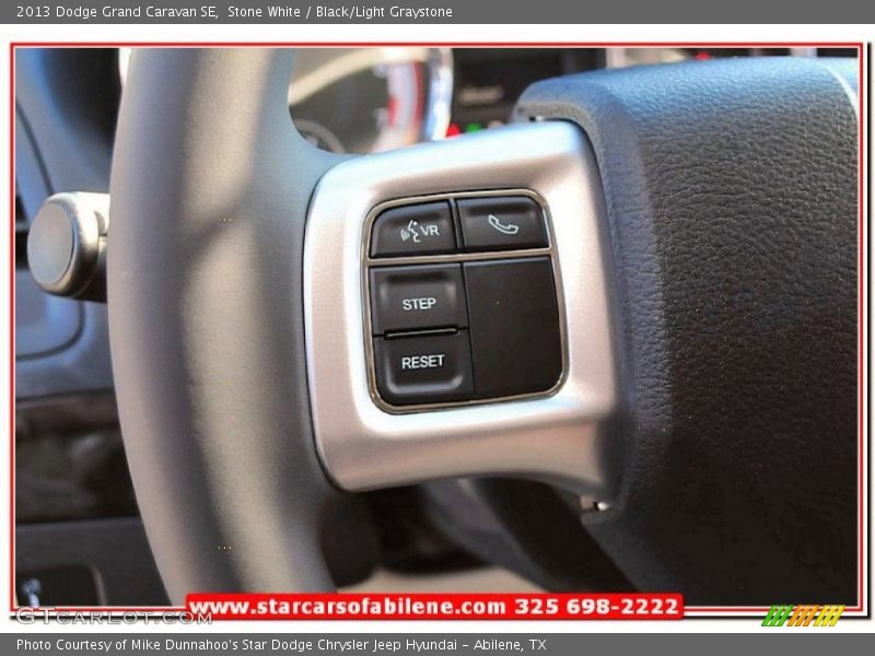 Stone White / Black/Light Graystone 2013 Dodge Grand Caravan SE