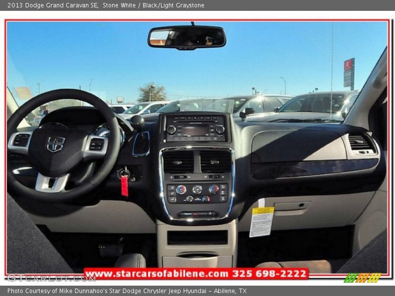 Stone White / Black/Light Graystone 2013 Dodge Grand Caravan SE