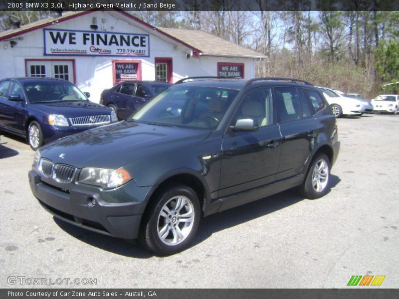 Highland Green Metallic / Sand Beige 2005 BMW X3 3.0i
