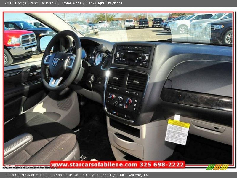Stone White / Black/Light Graystone 2013 Dodge Grand Caravan SE