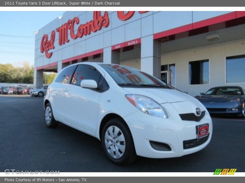 Super White / Dark Charcoal 2011 Toyota Yaris 3 Door Liftback