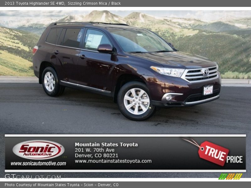 Sizzling Crimson Mica / Black 2013 Toyota Highlander SE 4WD