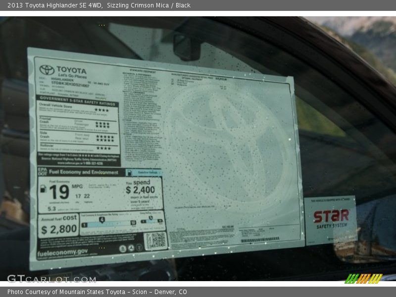 Sizzling Crimson Mica / Black 2013 Toyota Highlander SE 4WD