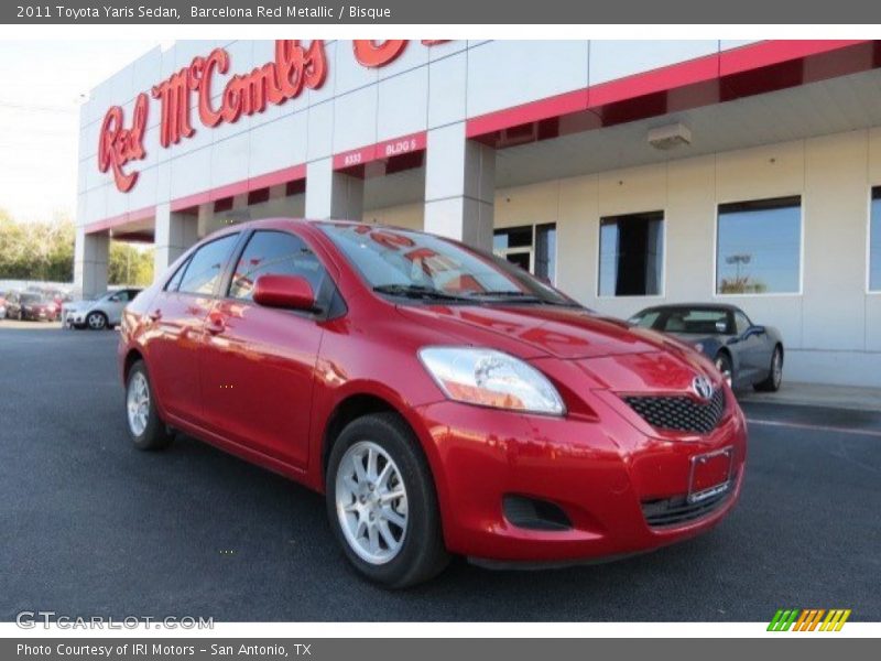 Barcelona Red Metallic / Bisque 2011 Toyota Yaris Sedan