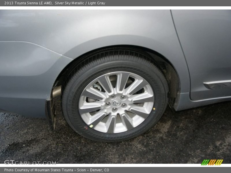 Silver Sky Metallic / Light Gray 2013 Toyota Sienna LE AWD