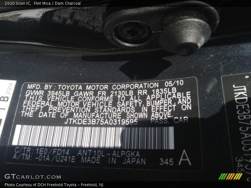 Flint Mica / Dark Charcoal 2010 Scion tC