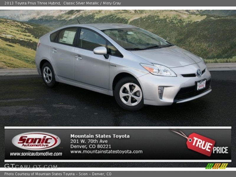 Classic Silver Metallic / Misty Gray 2013 Toyota Prius Three Hybrid