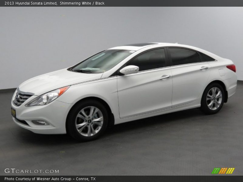 Shimmering White / Black 2013 Hyundai Sonata Limited