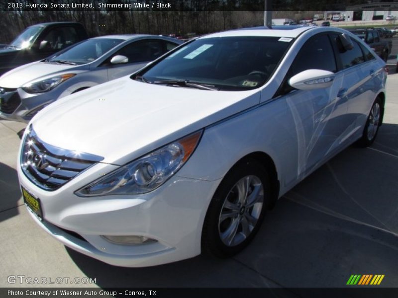 Shimmering White / Black 2013 Hyundai Sonata Limited