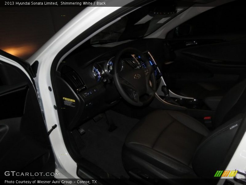 Shimmering White / Black 2013 Hyundai Sonata Limited