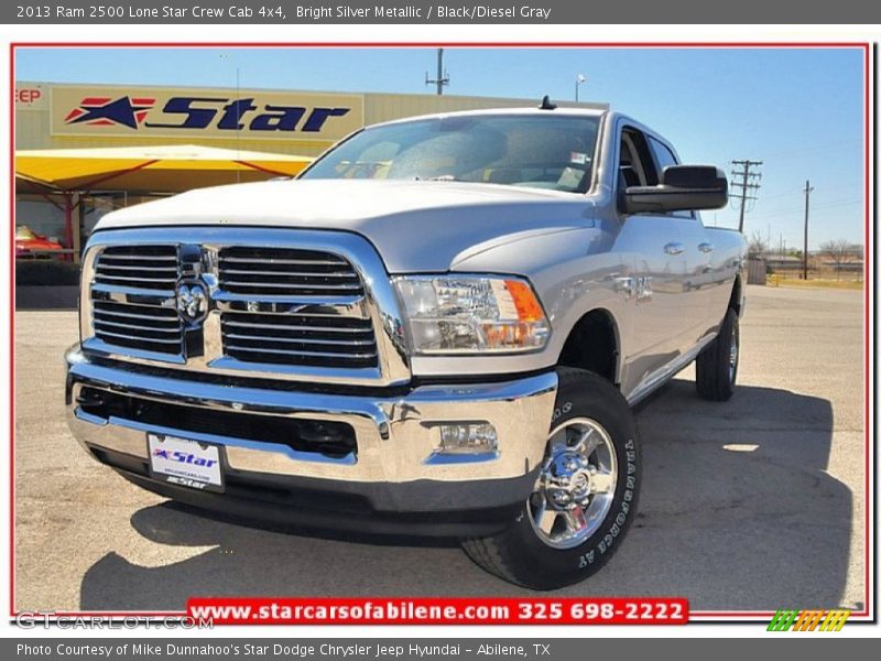 Bright Silver Metallic / Black/Diesel Gray 2013 Ram 2500 Lone Star Crew Cab 4x4