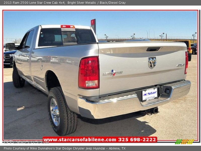 Bright Silver Metallic / Black/Diesel Gray 2013 Ram 2500 Lone Star Crew Cab 4x4