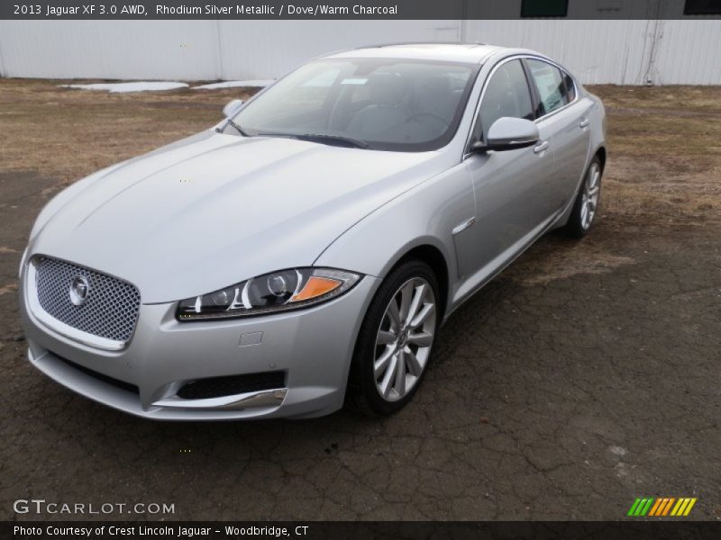Rhodium Silver Metallic / Dove/Warm Charcoal 2013 Jaguar XF 3.0 AWD