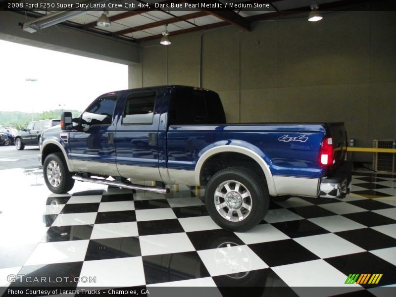 Dark Blue Pearl Metallic / Medium Stone 2008 Ford F250 Super Duty Lariat Crew Cab 4x4