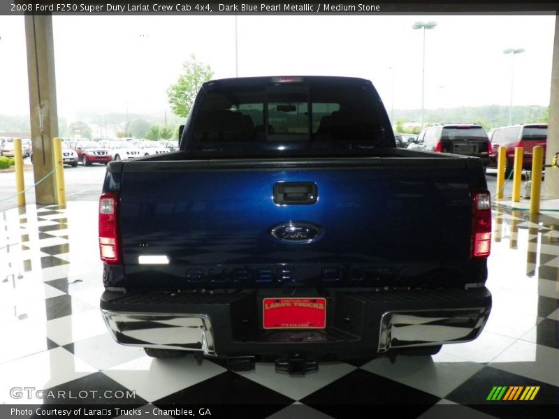 Dark Blue Pearl Metallic / Medium Stone 2008 Ford F250 Super Duty Lariat Crew Cab 4x4