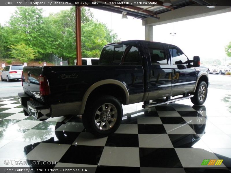 Dark Blue Pearl Metallic / Medium Stone 2008 Ford F250 Super Duty Lariat Crew Cab 4x4