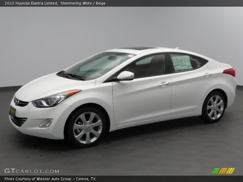Shimmering White / Beige 2013 Hyundai Elantra Limited