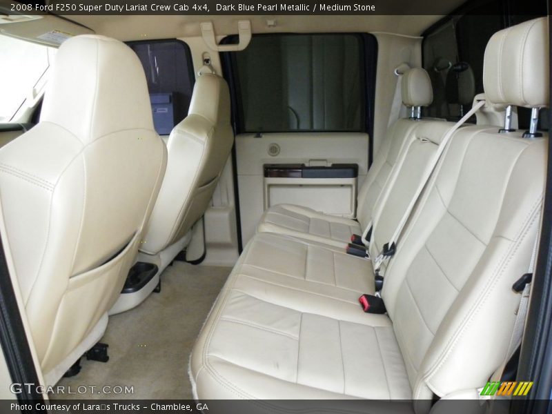 Dark Blue Pearl Metallic / Medium Stone 2008 Ford F250 Super Duty Lariat Crew Cab 4x4