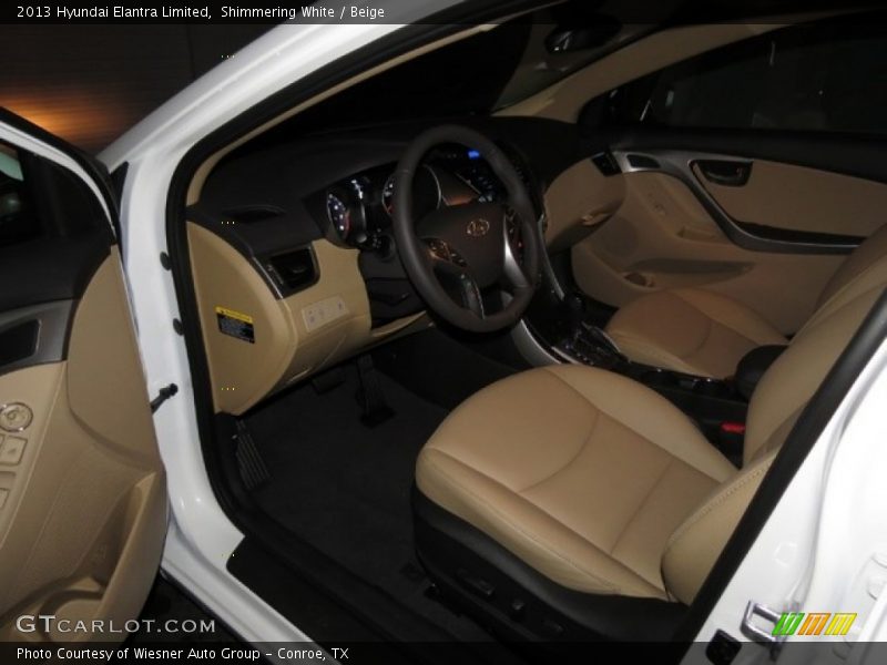 Shimmering White / Beige 2013 Hyundai Elantra Limited