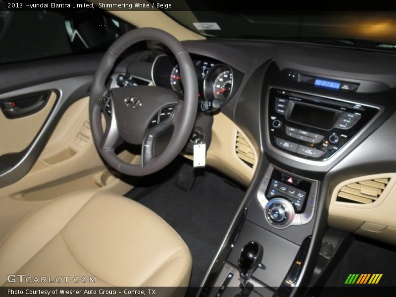 Shimmering White / Beige 2013 Hyundai Elantra Limited