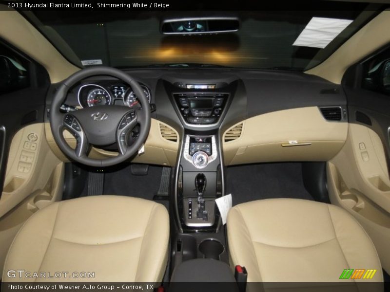 Shimmering White / Beige 2013 Hyundai Elantra Limited