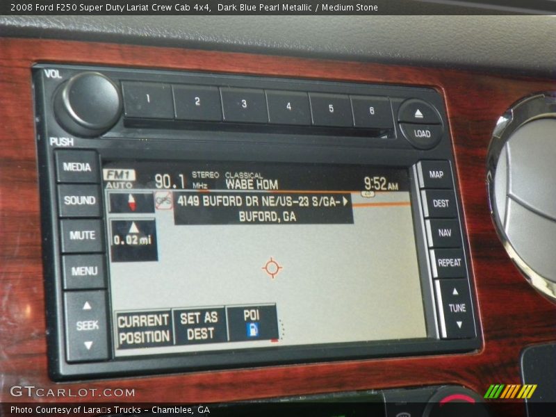 Dark Blue Pearl Metallic / Medium Stone 2008 Ford F250 Super Duty Lariat Crew Cab 4x4