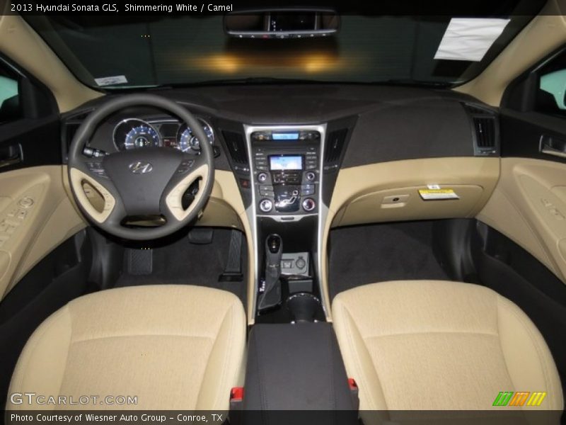 Shimmering White / Camel 2013 Hyundai Sonata GLS