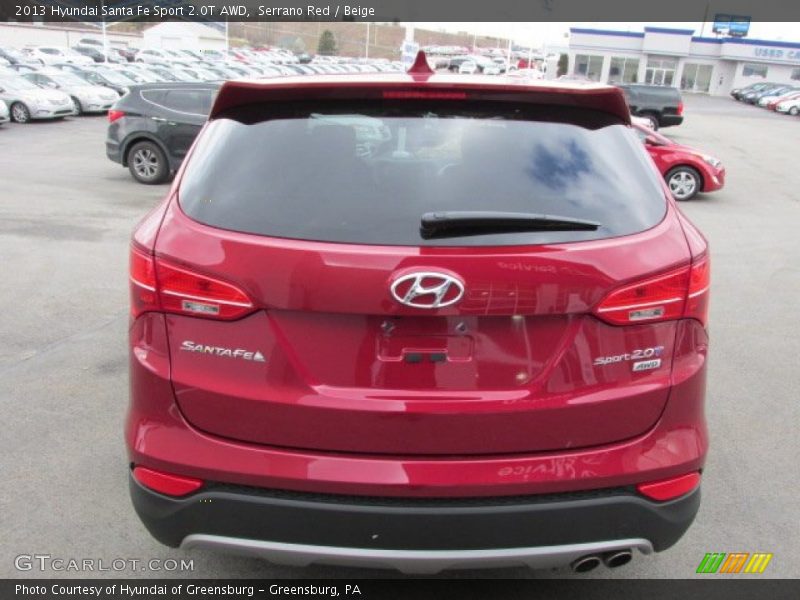 Serrano Red / Beige 2013 Hyundai Santa Fe Sport 2.0T AWD