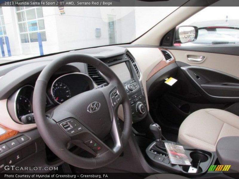 Serrano Red / Beige 2013 Hyundai Santa Fe Sport 2.0T AWD
