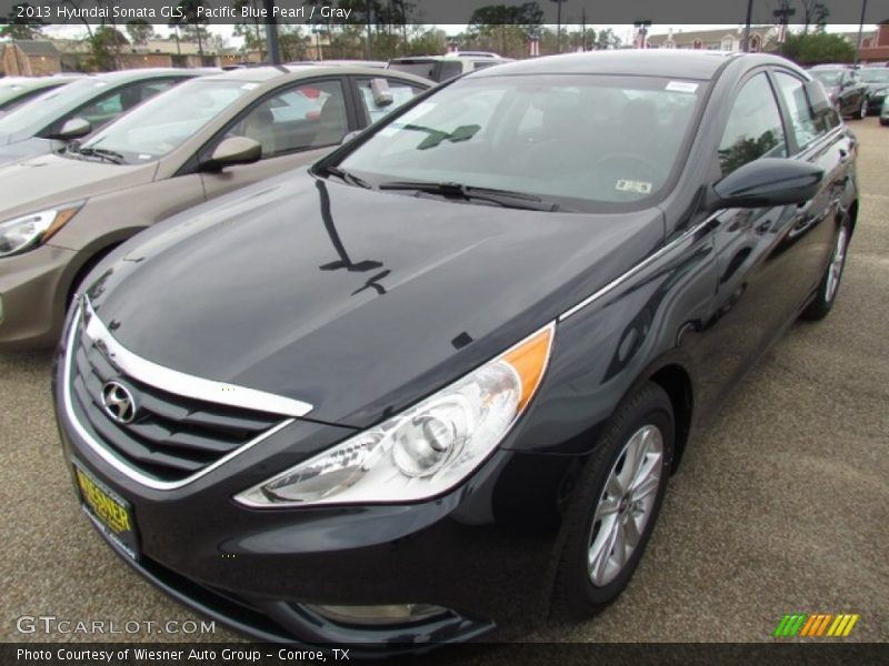 Pacific Blue Pearl / Gray 2013 Hyundai Sonata GLS