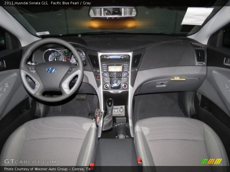 Pacific Blue Pearl / Gray 2013 Hyundai Sonata GLS