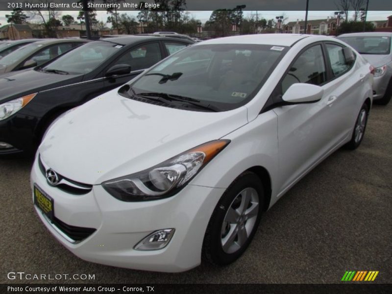 Shimmering White / Beige 2013 Hyundai Elantra GLS